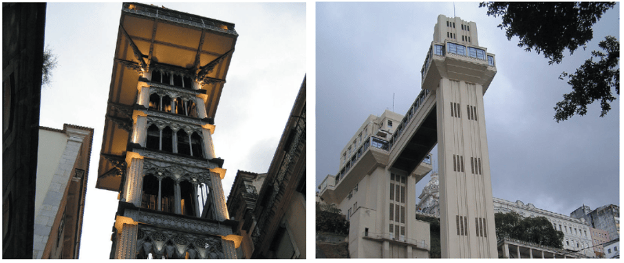 산타주스타 엘리베이터, 브라질 최초의 엘리베이터 엘레바도르 라세르다
