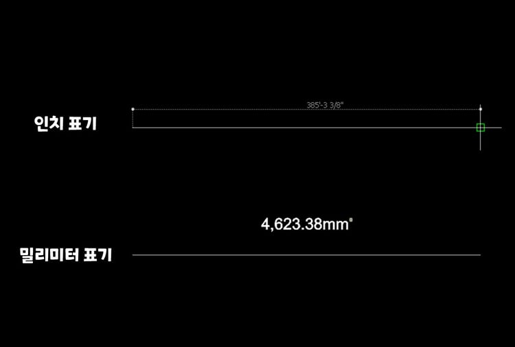 숫자가 인치로 나올 경우