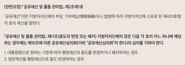 공유재산 및 물품 관리법 제2조제1호, 제11조