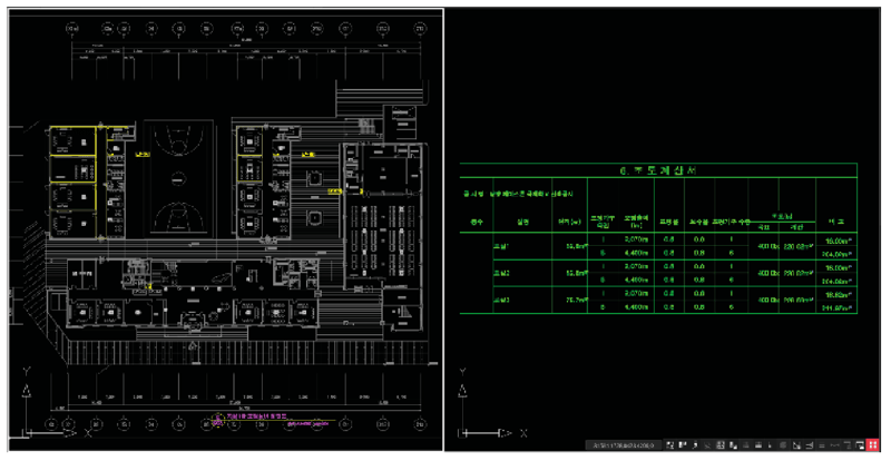 좌측 도면 우측 표
