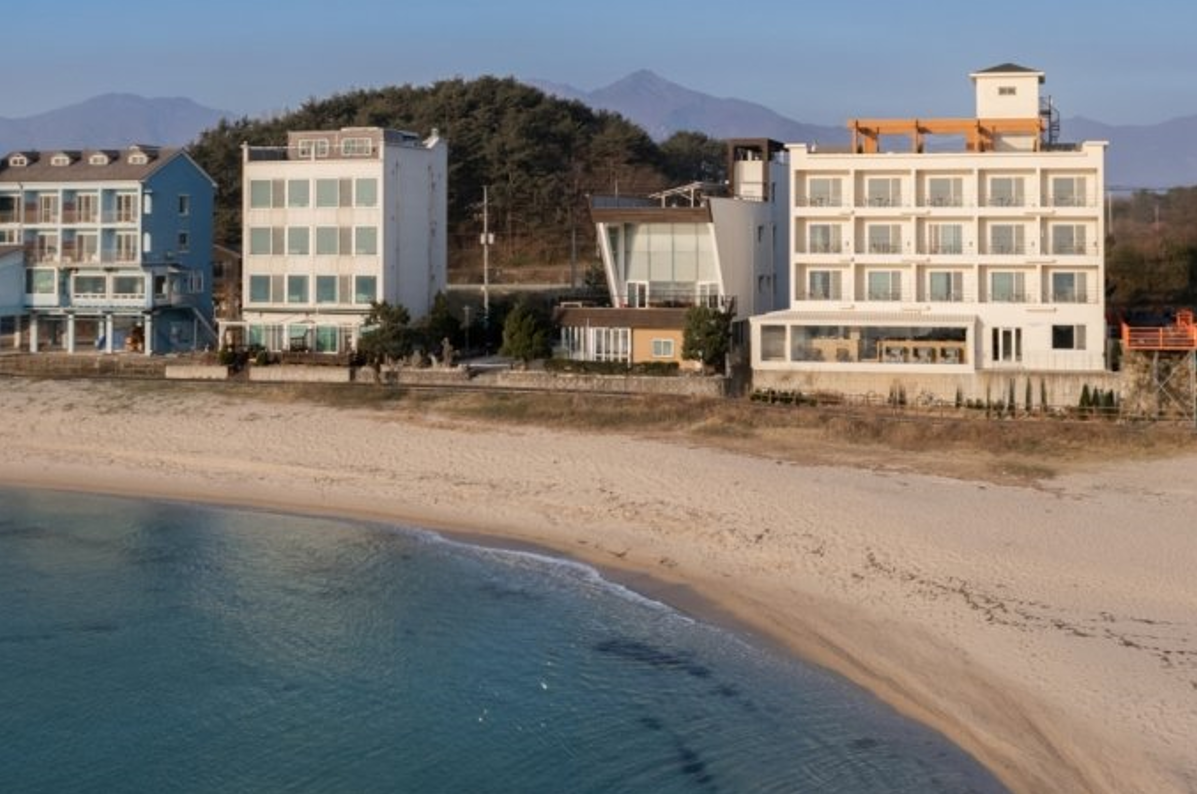 자그마한 해변 앞에 위치한 맹그로브 고성
