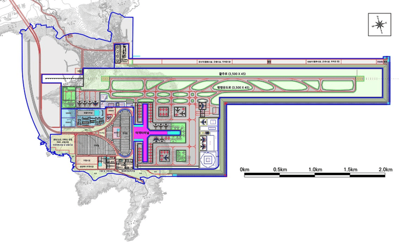 가덕도신공항 공항시설 배치 평면도