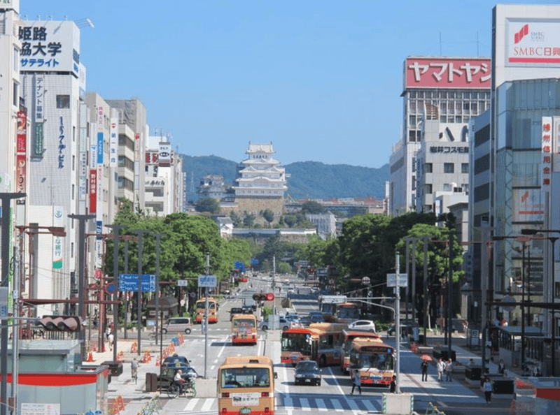 히메지시에서 바라본 천수각