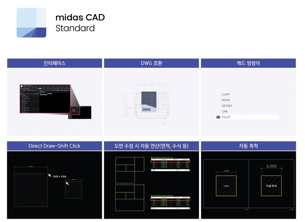 마이다스캐드 스탠다드 기능